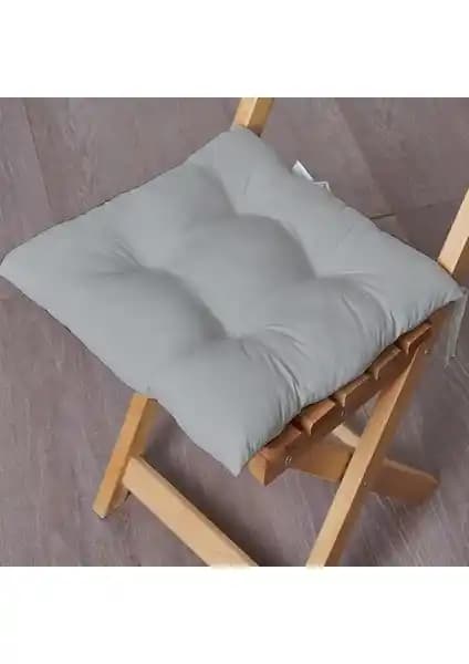 Lorien Özel Dikim Bağcıklı Pofuduk Sandalye Minderi Ev ve Ofis Kullanımı İçin Modern Tasarım