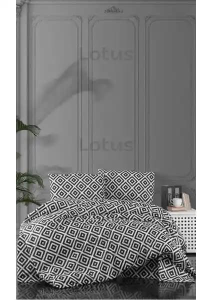 Lotusline Diagonal Çift Kişilik Pamuklu Nevresim Takımı Modern ve Dayanıklı Tasarım