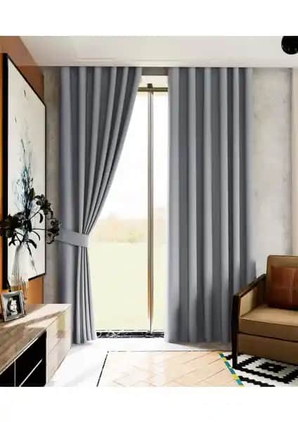 Lüks House Gri Düz Dikim Karartma Blackout Fon Perde ile Modern ve Şık Dekorasyon