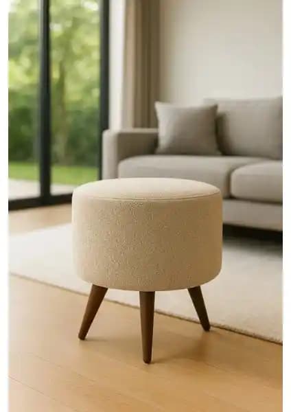 Lunova Home Ayaklı Desenli Dekoratif Süngerli Puf Ev Dekorasyonuna Şık ve Fonksiyonel Katkı