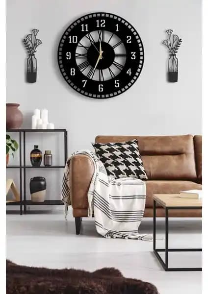 Lupokraft Dekoratif Duvar Saati ve Vazo Tablo ile Ev Dekorasyonunuza Şıklık Katın