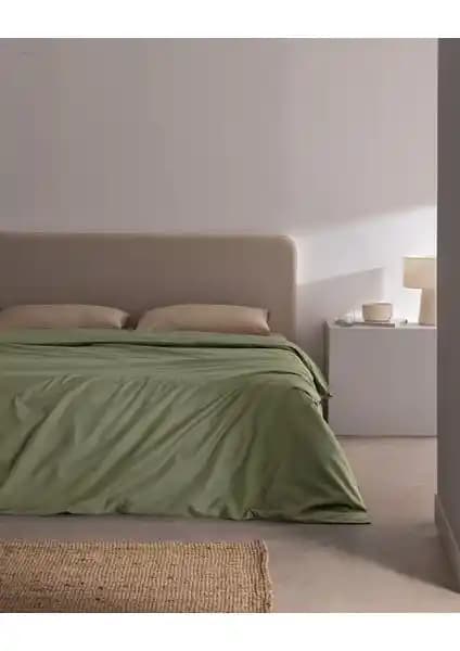 Madame Coco Manon Çift Kişilik Pamuk Ranforce Haki Nevresim Takımı Yatak Odası Şıklığı ve Konforu