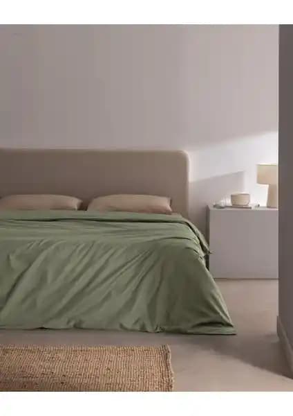 Madame Coco Manon King Size Pamuk Ranforce Yeşil Nevresim Yatak Odası Dekorasyonu İçin Uygun