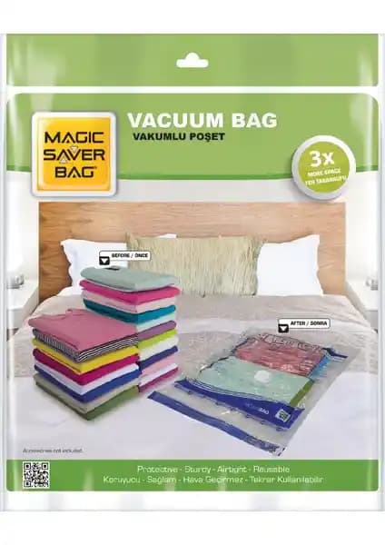 Magic Saver Bag 5'li Vakumlu Poşet Seti ile Gıda Tazeliği ve Alan Tasarrufu Sağlayın