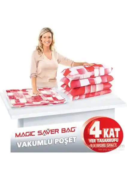 Magic Saver Bag Vakumlu Hurç Seti ile Hacimli Kıyafetleri Pratik ve Güvenli Şekilde Saklayın