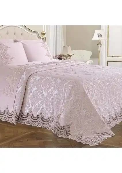 Melissa Fransız Güpürlü 3 Parça Çift Kişilik Yatak Örtüsü Şıklık ve Fonksiyonellik Sunar