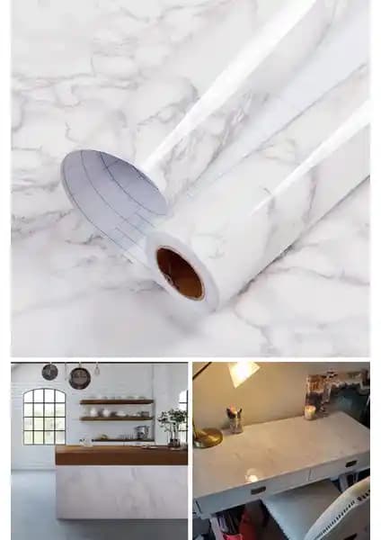Mermer Desenli Kendinden Yapışkanlı Kaplama ile Modern ve Pratik Dekorasyon Çözümleri