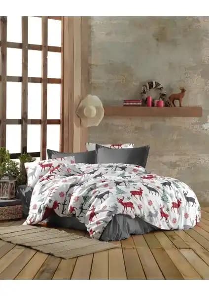 Mertim Geyik Desenli Yılbaşı Nevresim Takımı: Şık ve Konforlu Uyku İçin Tercih