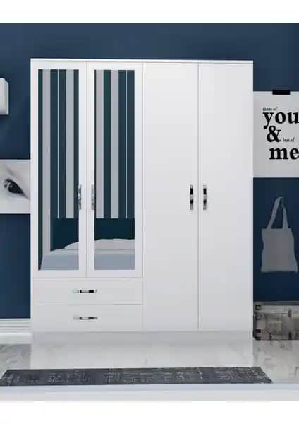 Metalia Gm 071 Novado 4 Kapılı Aynalı Gardrop Dolap Modern ve Şık Tasarım Özellikleri