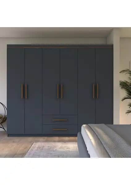 Metalia Lavinya Lüx 6 Kapı 2 Çekmeceli Gardrop Modern ve Şık Tasarım