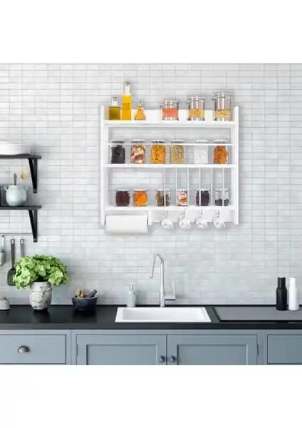 Midilife QuickBuy Mutfak Duvara Monte Baharatlık Rafı Modern ve Şık Tasarım