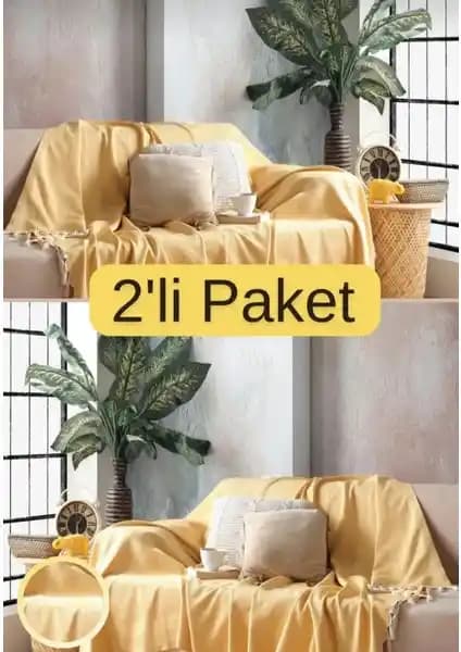 Miracolo Home Sık Dokuma Pamuklu Dekoratif Koltuk Örtüsü Seti 170x230 cm dayanıklı ve şık tasarım