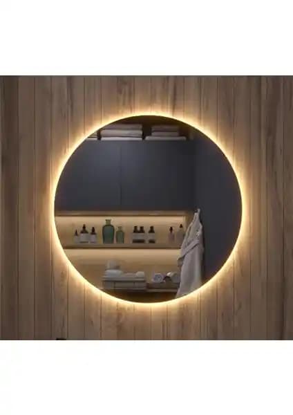 Mirrorland 80 cm Çapında Gün Işığı LED Işıklı Dekoratif Yuvarlak Ayna