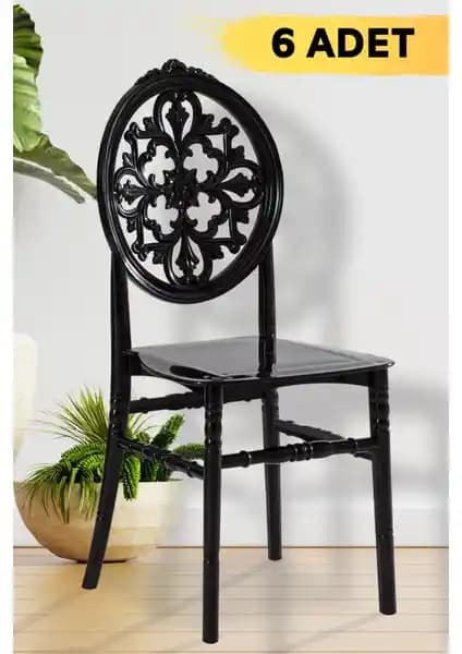 Mobetto Venüs Siyah Sandalye 6'lı Set Modern Tasarım ve Dayanıklılık Özellikleri