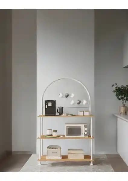 Mobitopya Çevir Kur A. Çam Kahve Köşesi Dolabı Modern ve Pratik Mutfak Depolama Ünitesi