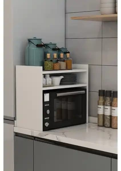 Modalanka Terzgah Üstü Mikrodalga Fırın Rafı: Modern ve Dayanıklı Mutfak Dekorasyonu Çözümü