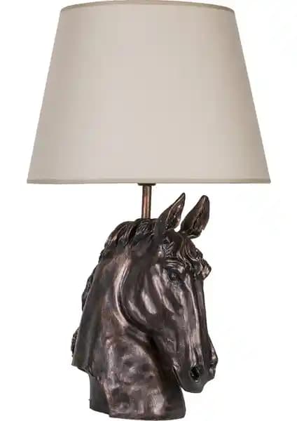 Modern Dizayn At Abajur Bakır Bej ile Şık ve Fonksiyonel Aydınlatma Çözümü