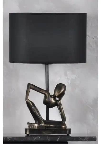 Modern İnsan Abajur Gold Siyah ile Şık ve Fonksiyonel İç Mekan Aydınlatması