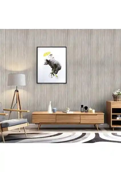 Modern ve Kolay Uygulanabilir Renkli Ahşap Lambiri 3D Kendinden Yapışkanlı Duvar Kaplama Çözümü