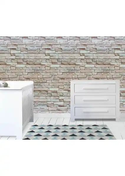 Modern ve Şık Renkli Duvarlar Doğal Taş 3D Kendinden Yapışkanlı Duvar Kağıdı Özellikleri