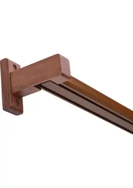Monaco Ahşap Başlıklı 2 Kanallı Alüminyum Dekoratif Ray Korniş Modern ve Şık Tasarım