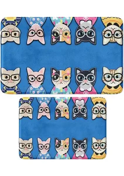 Monnhein Sevimli Tasarımlı Mikrofiber 2'li Banyo Paspası Güvenlik ve Estetik Bir Arada