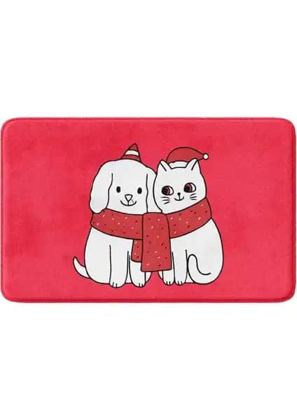 Monnhein Sevimli Tasarımlı Yılbaşı Banyo Paspası Estetik ve Pratik Kullanım Sunar