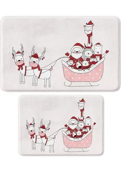 Monnhein Sevimli Yılbaşı Dekoru ve Banyo Paspası Seti Güçlü Dayanıklılık ve Şık Tasarım