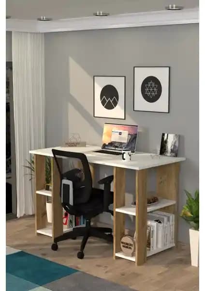 Moonlife Hipo Çalışma Masası Çam Rengi Modern ve Dayanıklı Ofis ve Ev Kullanımı İçin