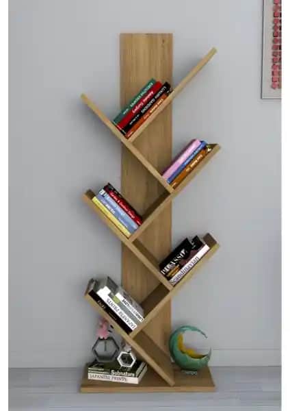 Moonlife Tree Dekoratif Kitaplık Çam: Modern ve Şık Tasarımıyla Çok Amaçlı Depolama Ünitesi