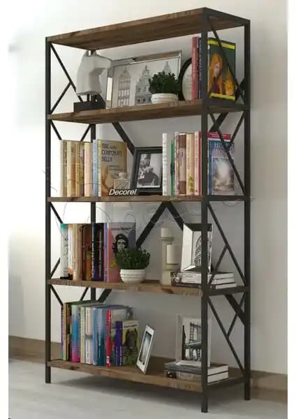 Morpanya Dekoratif 5 Raflı Kitaplık: Modern ve Dayanıklı Tasarım Özellikleri