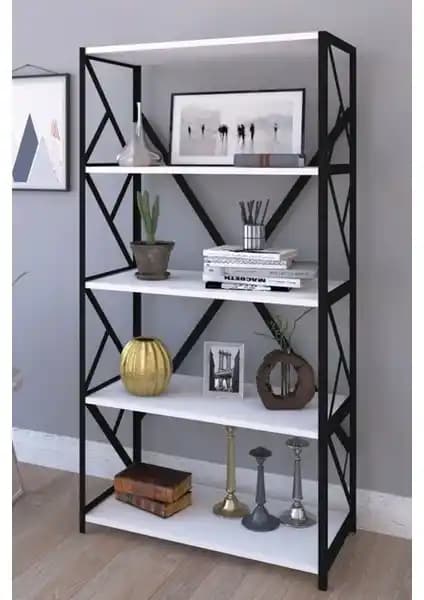 Morpanya Mars Metal Kitaplık 5 Raflı Geniş Depolama Çözümü ve Tasarım Özellikleri