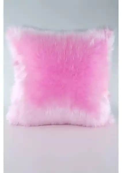 Mrs.Gugar Peluş Pembe Kırlent Kılıfı Şıklık ve Konfor Sunan Modern Dekorasyon Aksesuarı