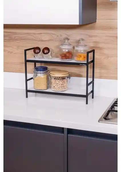 Mudesa Metal Masa Servis Rafı Modern ve Çok Yönlü Mutfak ile Banyo Dekorasyonu İçin