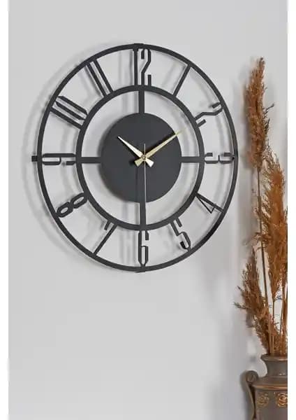 Muyika Bunnela Metal Siyah Duvar Saati 50x50 cm modern ve şık tasarım ile iç mekan dekorasyonunu tamamlar