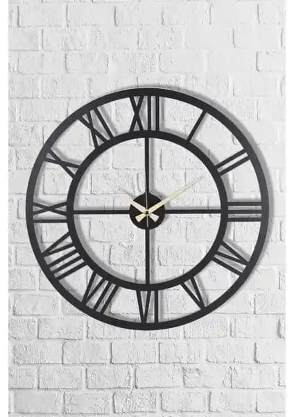 Muyika Roma Rakamlı Metal Siyah Duvar Saati: Modern ve Şık Dekorasyon Parçası