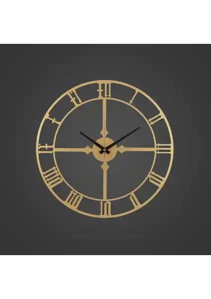Muyika Rome Metal Eskitme Duvar Saati 50x50 cm Modern ve Şık Dekoratif Tasarım