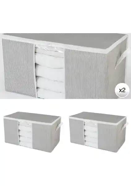 Nacarev Çift Adet Mega Boy Pencereli Çizgi Desen Baskılı Yorgan Düzenleyici Hurçleri