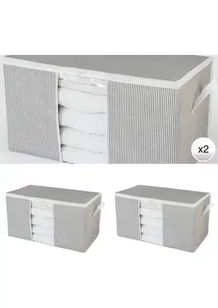 Nacarev Çift Adet Mega Boy Pencereli Çizgi Desen Baskılı Yorgan Düzenleyici Hurçleri