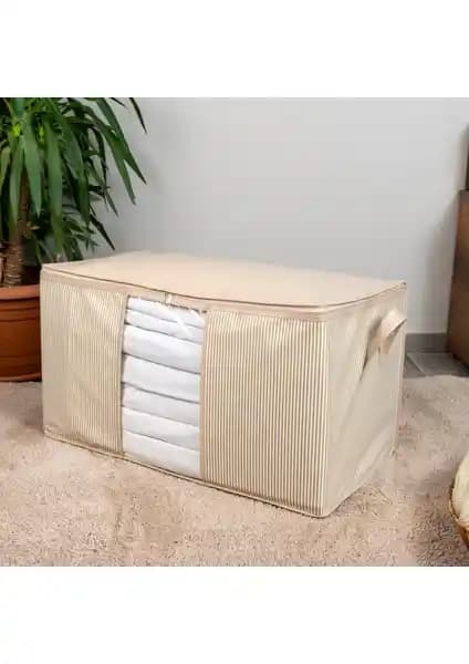 Nacarev Mega Boy Pencereli Krem Yorgan Düzenleyici Hurç ile Evde Düzen ve Organizasyon Sağlama