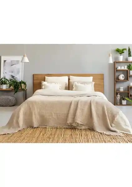 Natural Meet Maya Çift Yönlü Pamuk Müslin Yatak Örtüsü 4 Kat Dayanıklı ve Estetik Tasarım