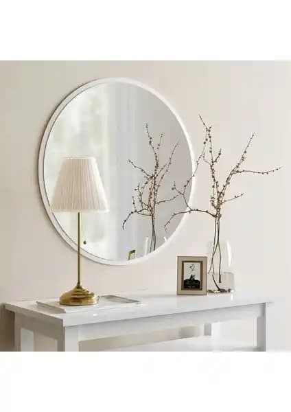 NeoStill Beyaz Yuvarlak Dekoratif Ayna Modern Tasarım ve Dayanıklılık Özellikleri