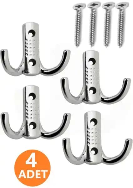 Nobel 4 Adet Krom Metal Askılık Seti - Dayanıklı ve Şık Depolama Çözümü