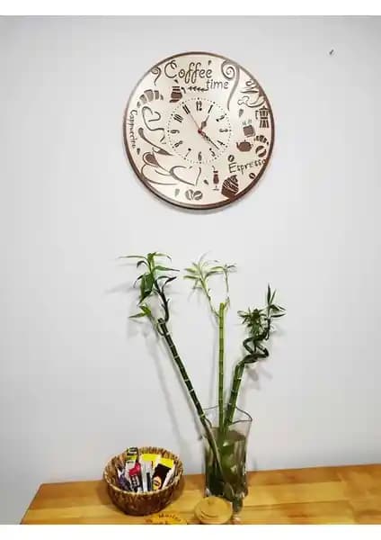 Notpa Ahşap Duvar Saati: Kafe ve Mutfak Dekorasyonları İçin Şık ve Doğal Tasarım