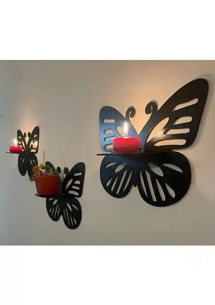 Numa Concept Dekoratif Kelebek Duvar Rafı 3'lü Set Modern ve Estetik Tasarım