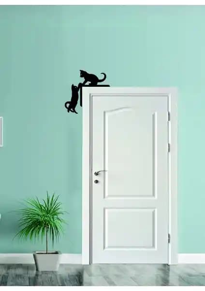 Numa Concept Sevimli Kediler Ayna Kapı Köşe Dekoru Modern ve Dayanıklı Tasarım