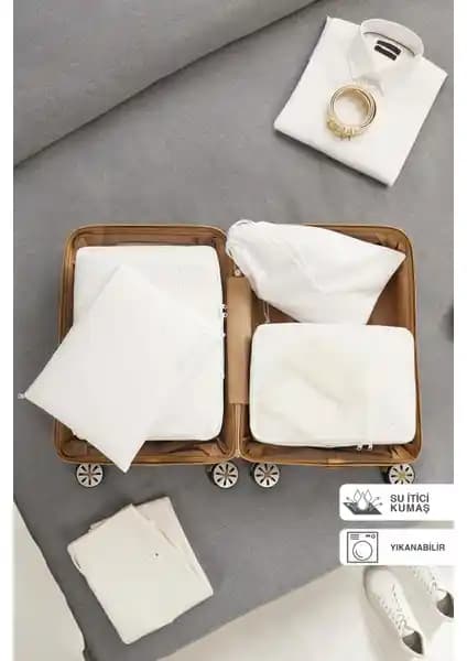 Ocean Home Textile 4'lü Yıkanabilir Valiz Düzenleyici Seti Seyahat ve Ev İçin Pratik Çözüm
