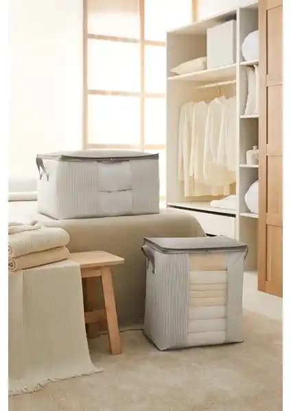 Ocean Home Textile İki Parçalı Pencereli Hurç Seti: Pratik ve Şık Saklama Çözümü