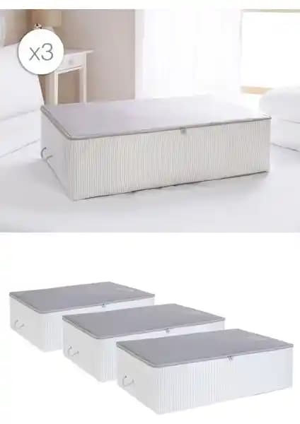 Ocean Home Textile Üçlü Hurç Seti Gri Pratik Saklama ve Düzenleme Çözümü