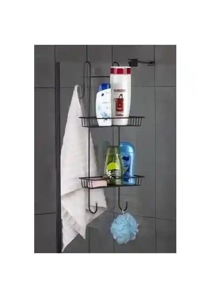 Okyanus Home Siyah Duşakabin Şampuanlık: Modern ve Şık Banyo Aksesuarı Tasarımı